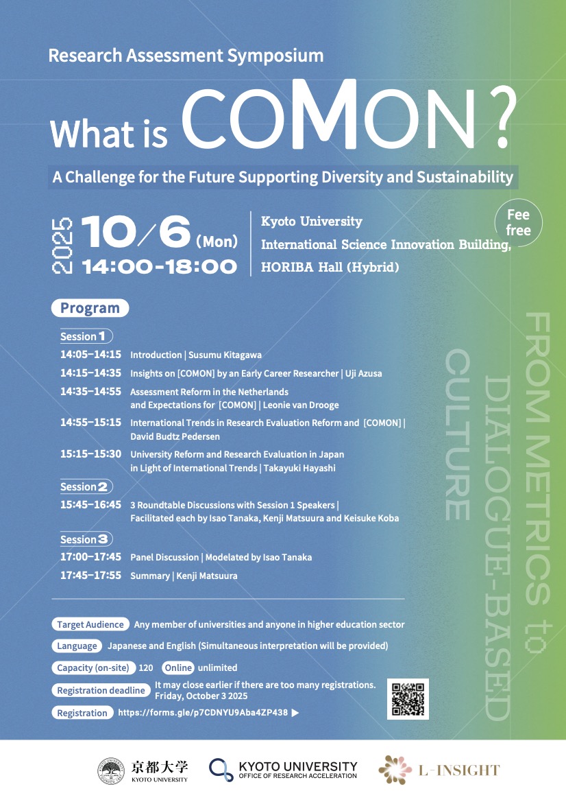 [Research Assessment Symposium] What is [COMON]? -A Challenge for the Future Supporting Diversity and Sustainability- (October 6, 2025)